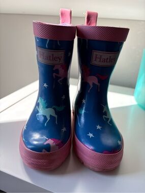 Hatley Blue and Pink Unicorn Toddler Rain Boots